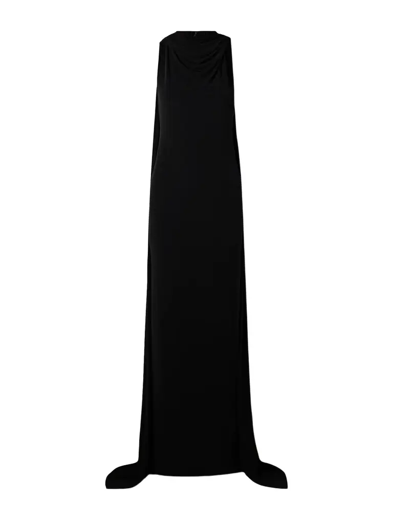 Brandon Maxwell The Presley Cape-effect Draped Stretch-jersey Gown