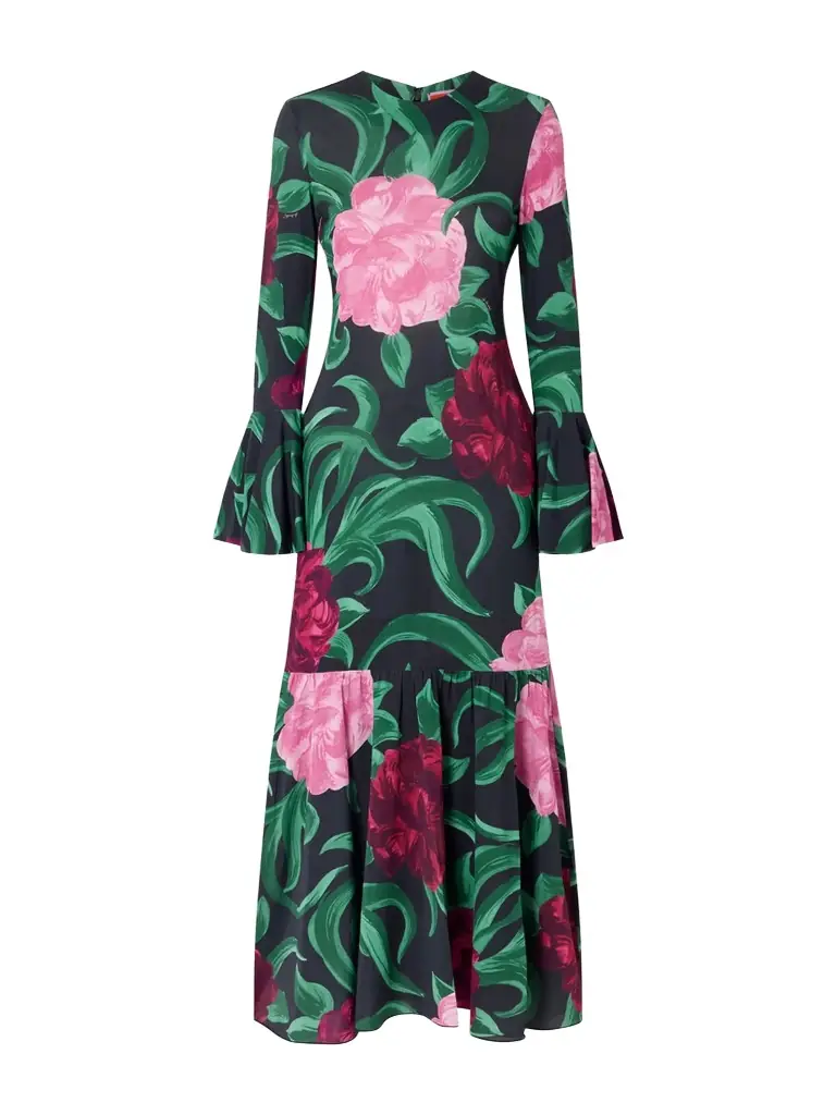 La DoubleJ Alba Floral-print Stretch-jersey Maxi Dress