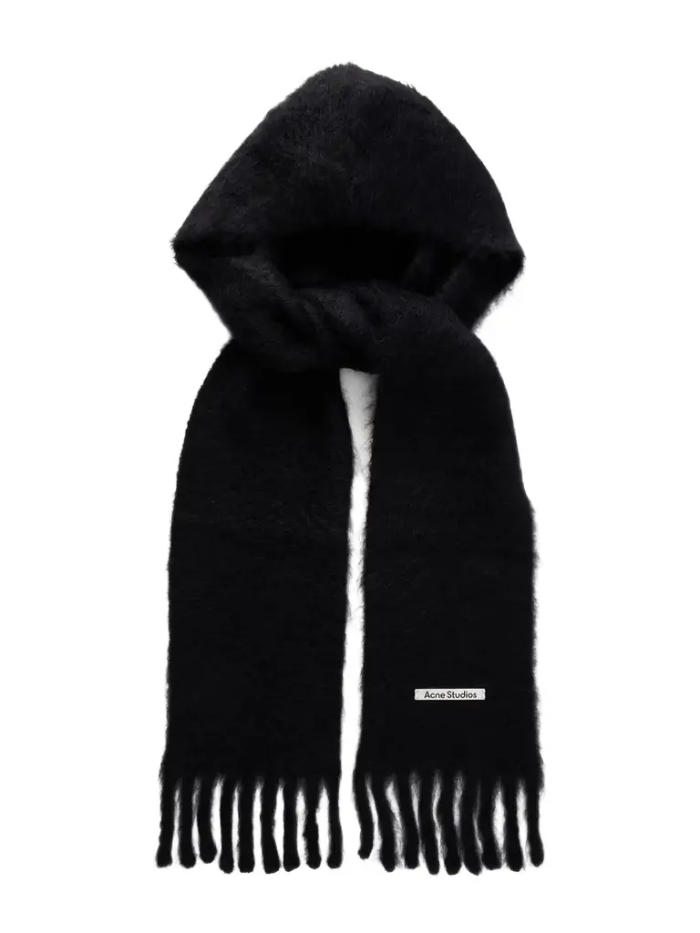 Acne Studios Hooded Fringed Mohair And Wool-blend Scarf