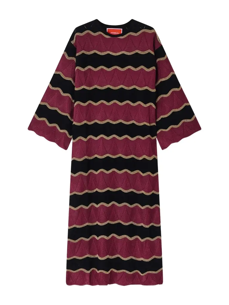 La DoubleJ Striped Cotton-blend Midi Dress