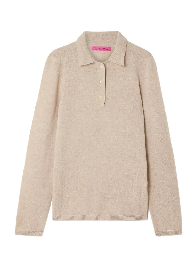 The Elder Statesman Laurel Cashmere Polo Sweater