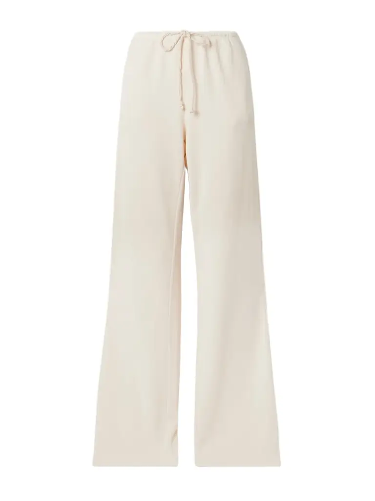 The Elder Statesman Cotton And Cashmere-blend Wide-leg Pants