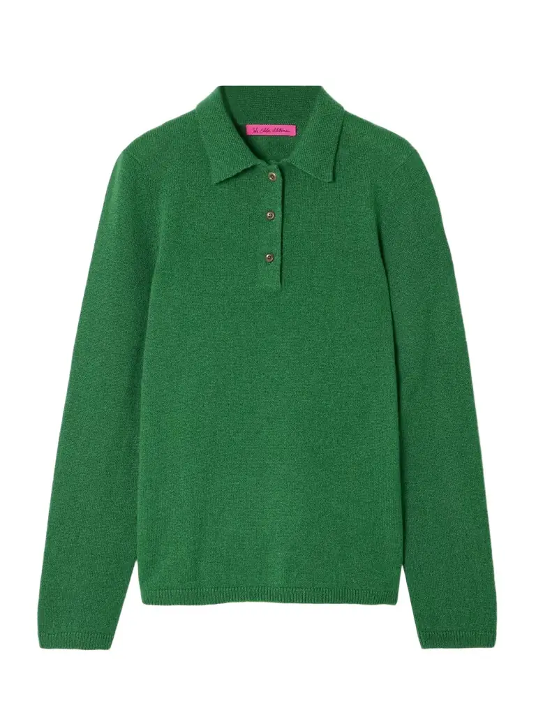 The Elder Statesman Laurel Cashmere Polo Sweater