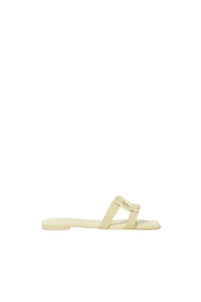 Simkhai Simkhai Monogram Snake Leather Flat Slide