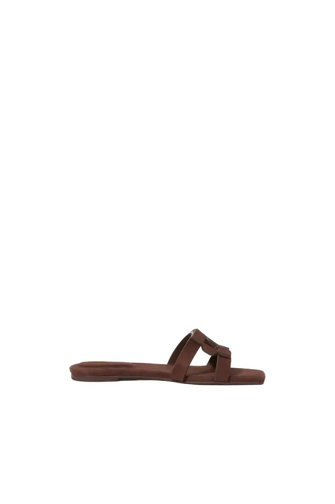 Simkhai Simkhai Monogram Suede Flat Slide