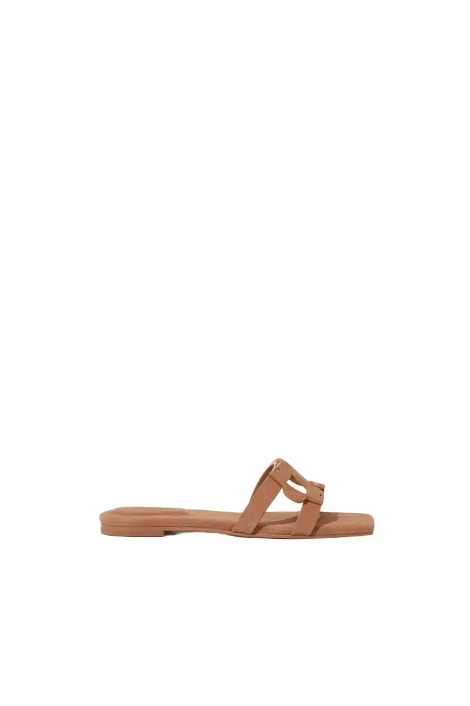 Simkhai Simkhai Monogram Suede Flat Slide