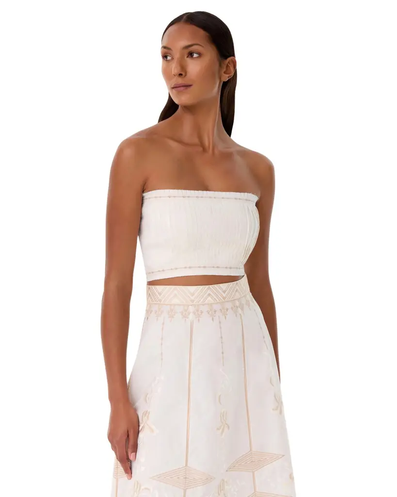 Emporio Sirenuse Flavia Top with Iris Embroidery