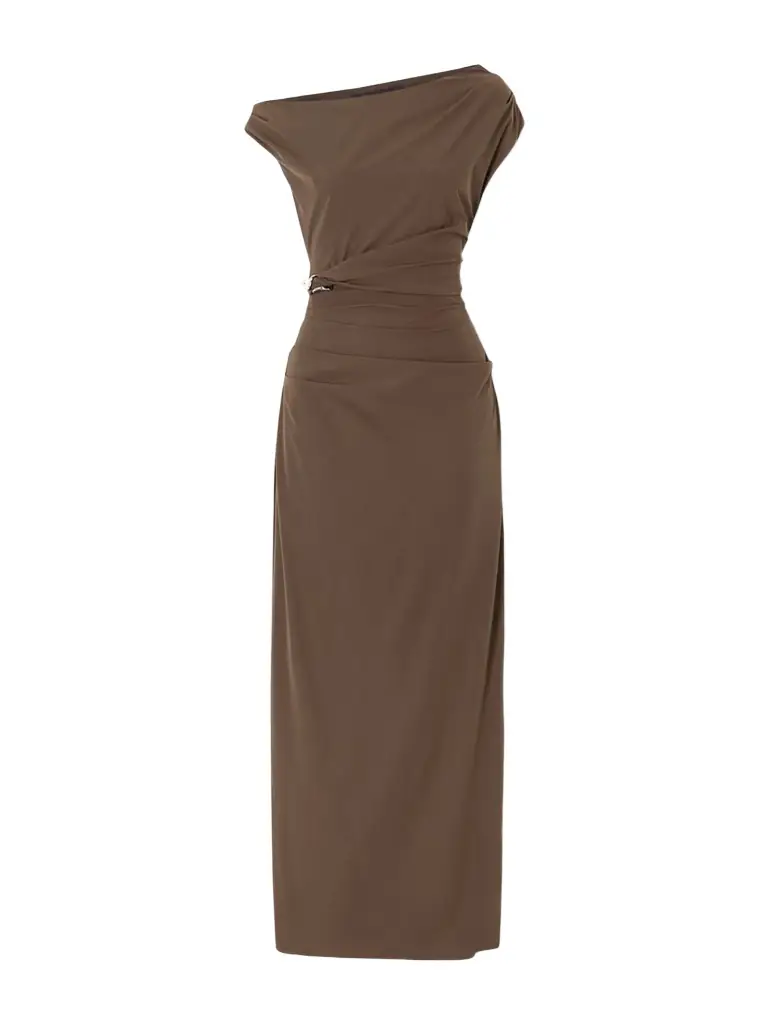 SIR. Sol Gathered Embellished Shell Midi Dress
