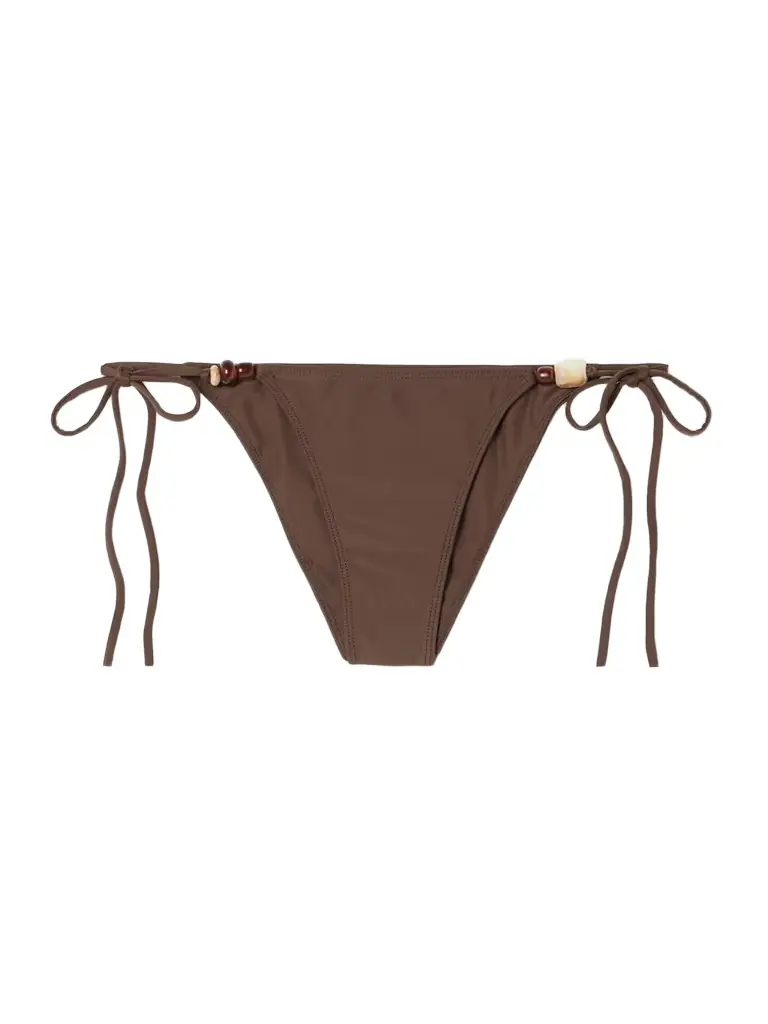 Faithfull Eden Bead-embellished Recycled Bikini Briefs