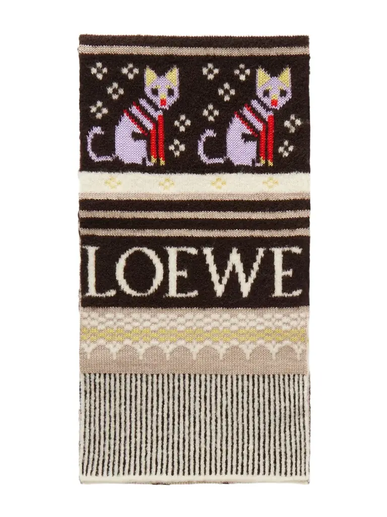 Loewe Intarsia-knit Wool-blend Scarf