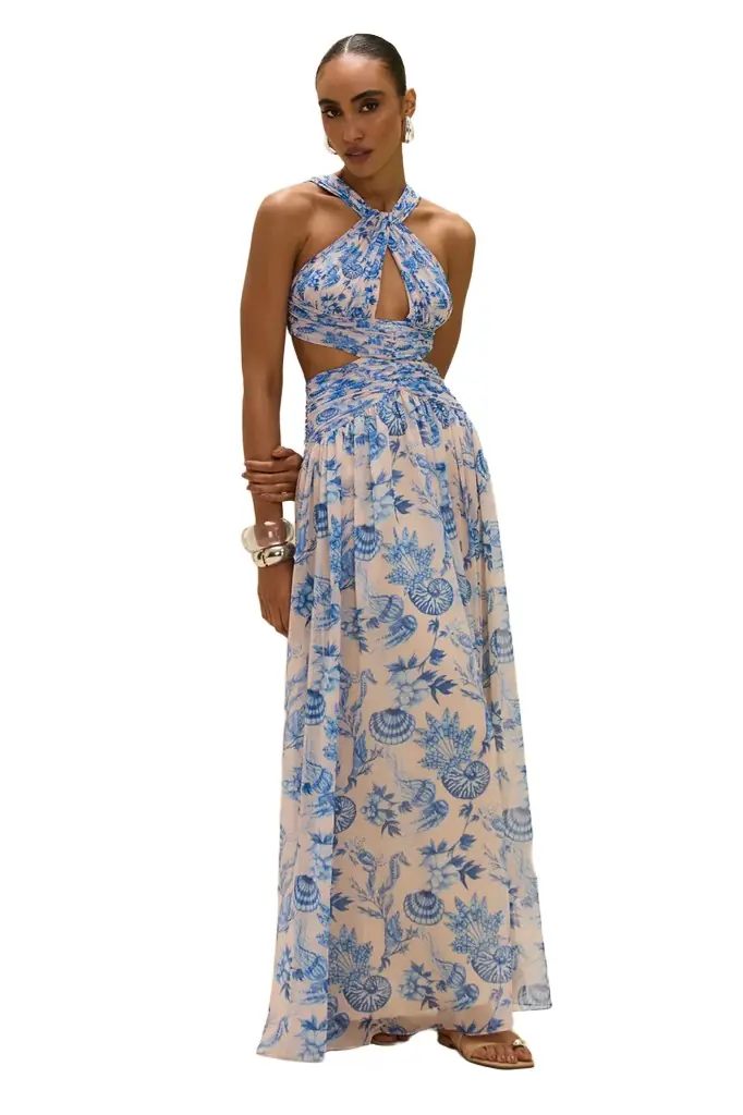 PatBo EDEN ROCK SEASHELL CUT OUT MAXI DRESS