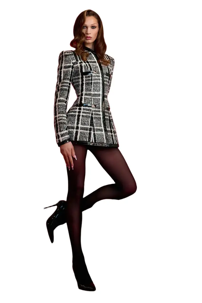 LaQuan Smith Tailored Dress with Combo Detail