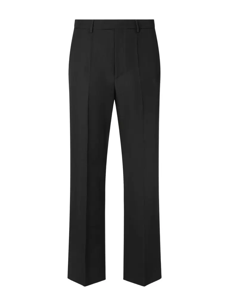 Valentino Garavani Straight-Leg Pleated Grain de Poudre Wool Trousers - Men