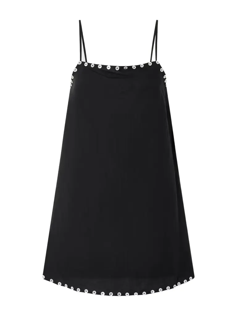 Staud Laura Button-detailed Linen-blend Mini Dress