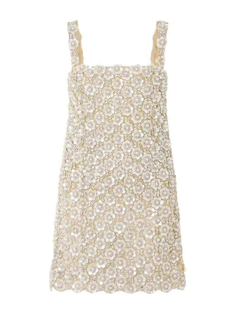 Oscar de la Renta Embroidered Mini Dress