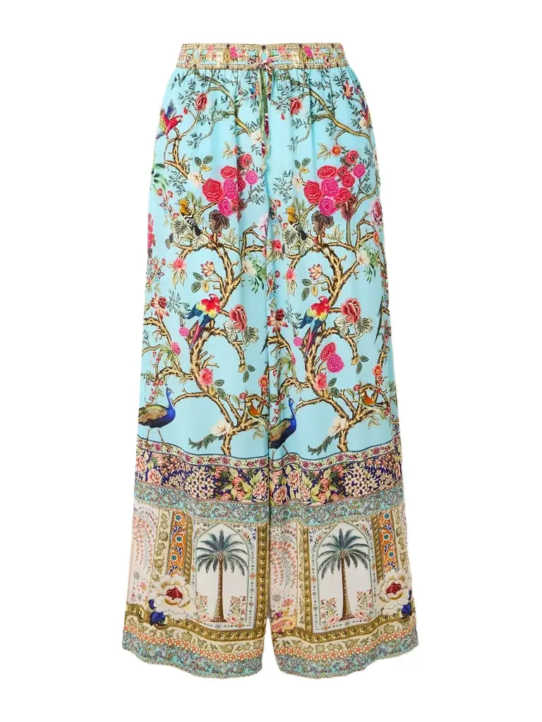 Camilla Printed Silk-satin Wide-leg Pants