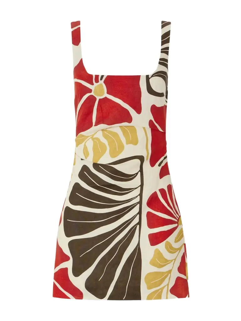 Julietta Floral-print Linen Mini Dress