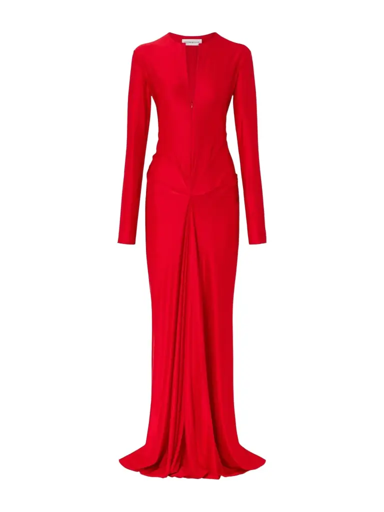 Victoria Beckham Gathered Satin Gown