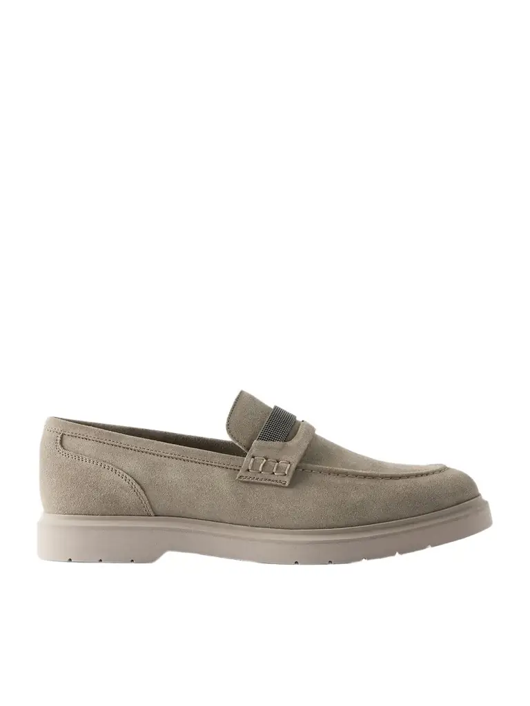 Brunello Cucinelli Embellished Suede Loafers