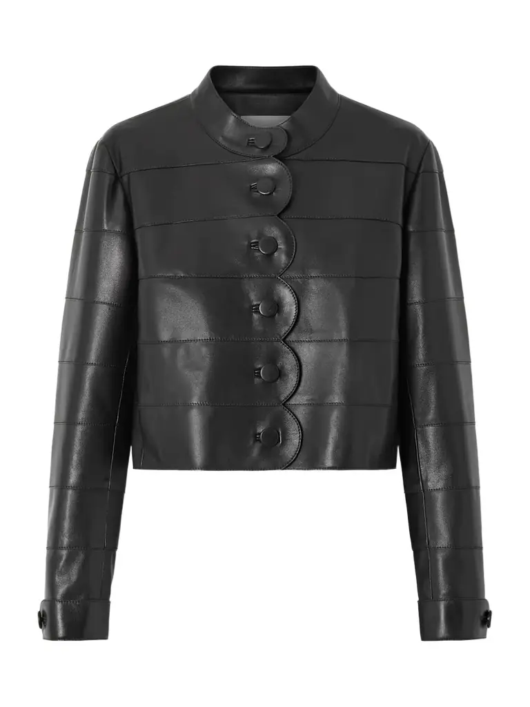 Veronica de Piante Rory Scalloped Leather Jacket