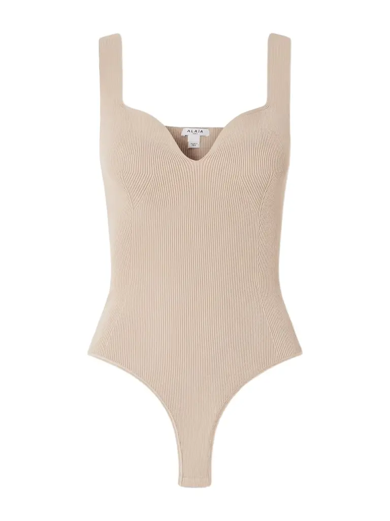 Alaïa Ribbed Jersey Bodysuit