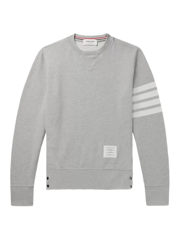 Thom Browne Slim-Fit Striped Loopback Cotton-Jersey Sweatshirt - Men