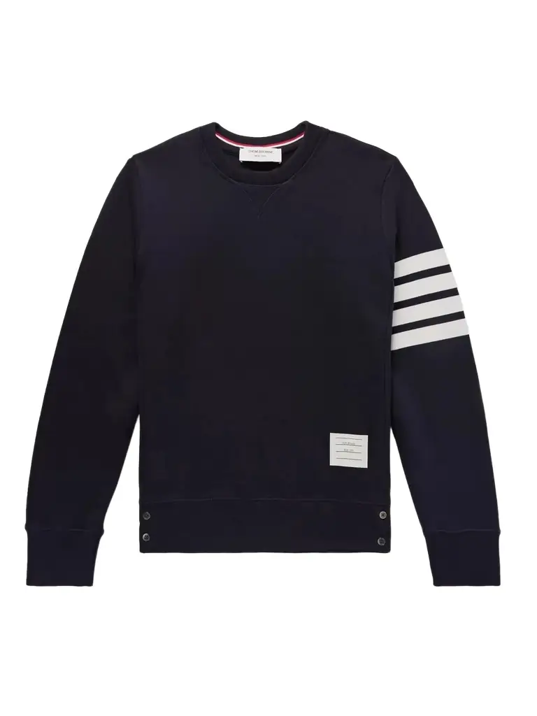 Thom Browne Slim-Fit Striped Loopback Cotton-Jersey Sweatshirt - Men