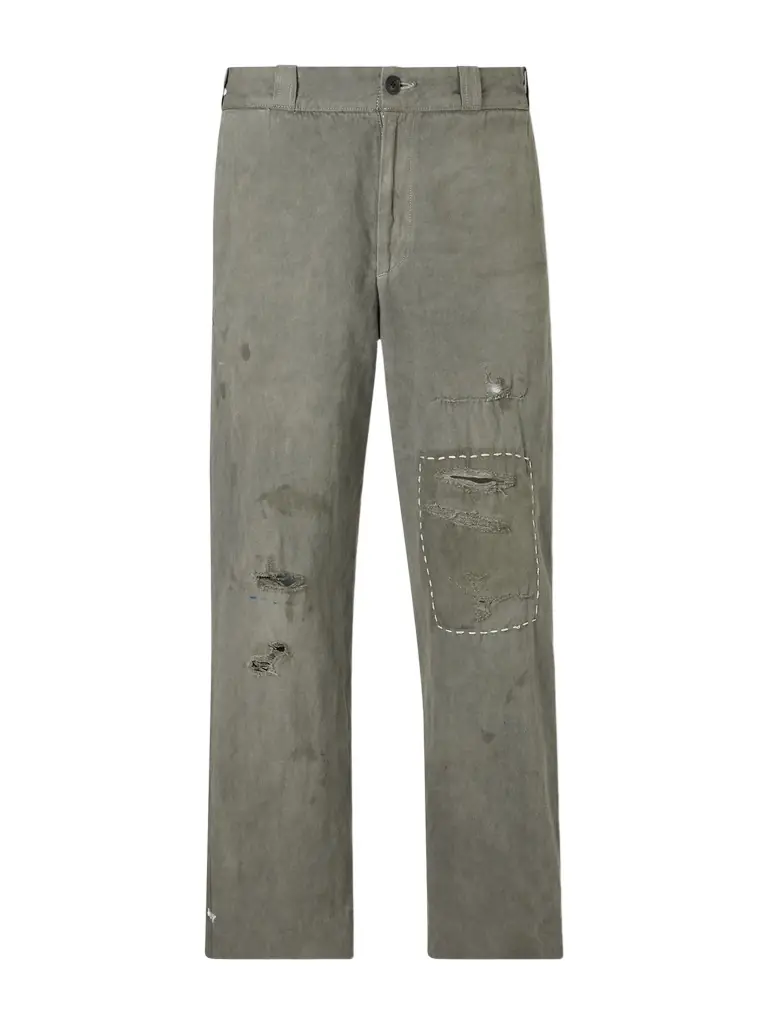 Enfants Riches Déprimés Soso's Cropped Distressed Cotton and Linen-Blend Trousers - Men