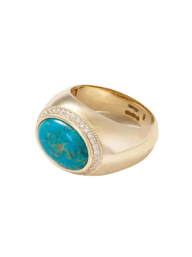 Jacquie Aiche 14-karat Gold, Turquoise And Diamond Ring