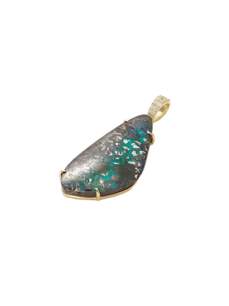 Jacquie Aiche 14-karat Gold, Opal And Diamond Pendant