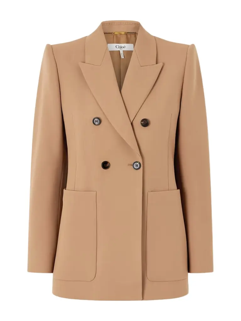 Chloé Double-breasted Wool-gabardine Blazer