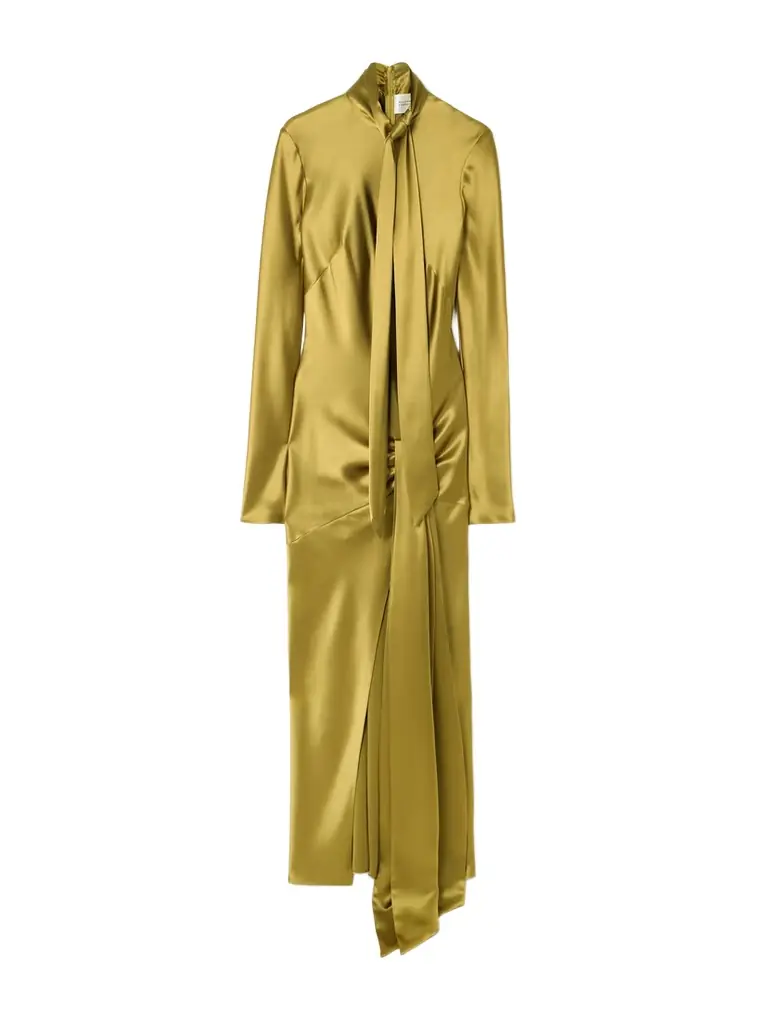Galvan Emilie Tie-detailed Satin Gown