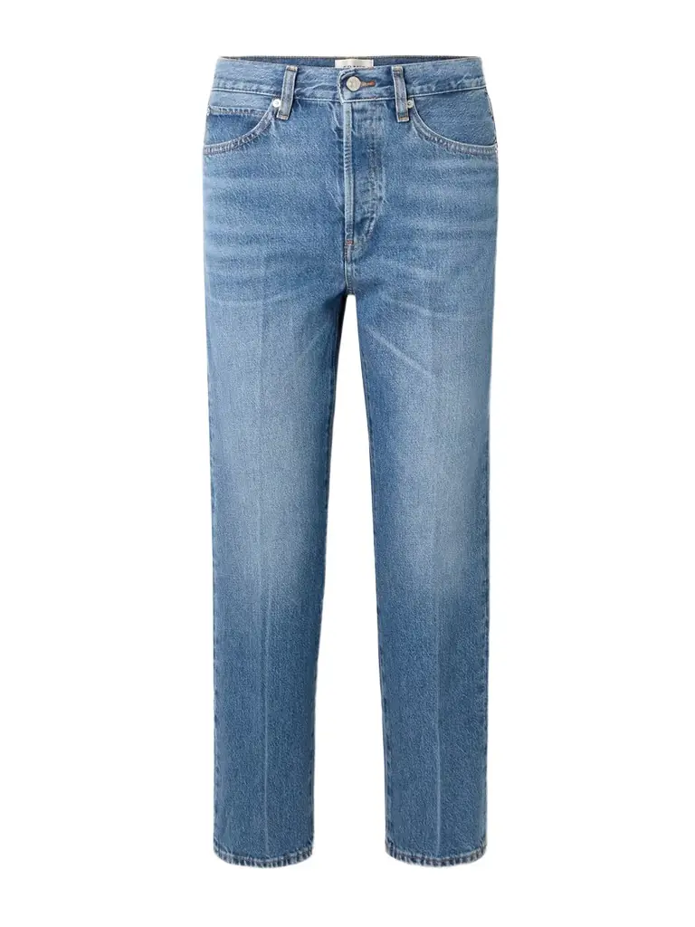 Frame The Vertical Crop High-rise Straight-leg Jeans
