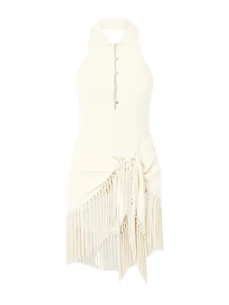 Taller Marmo Tropicana Halterneck Swimsuit And Fringed Pareo Set