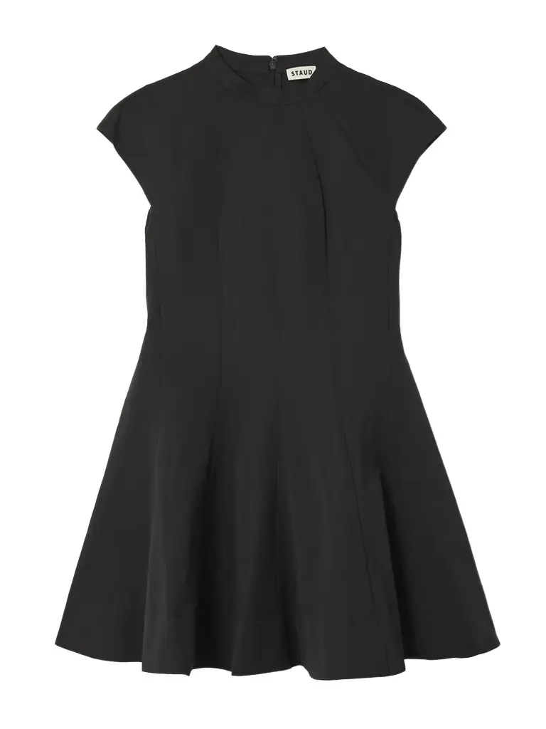 Staud Ellie Paneled Cotton-blend Faille Mini Dress