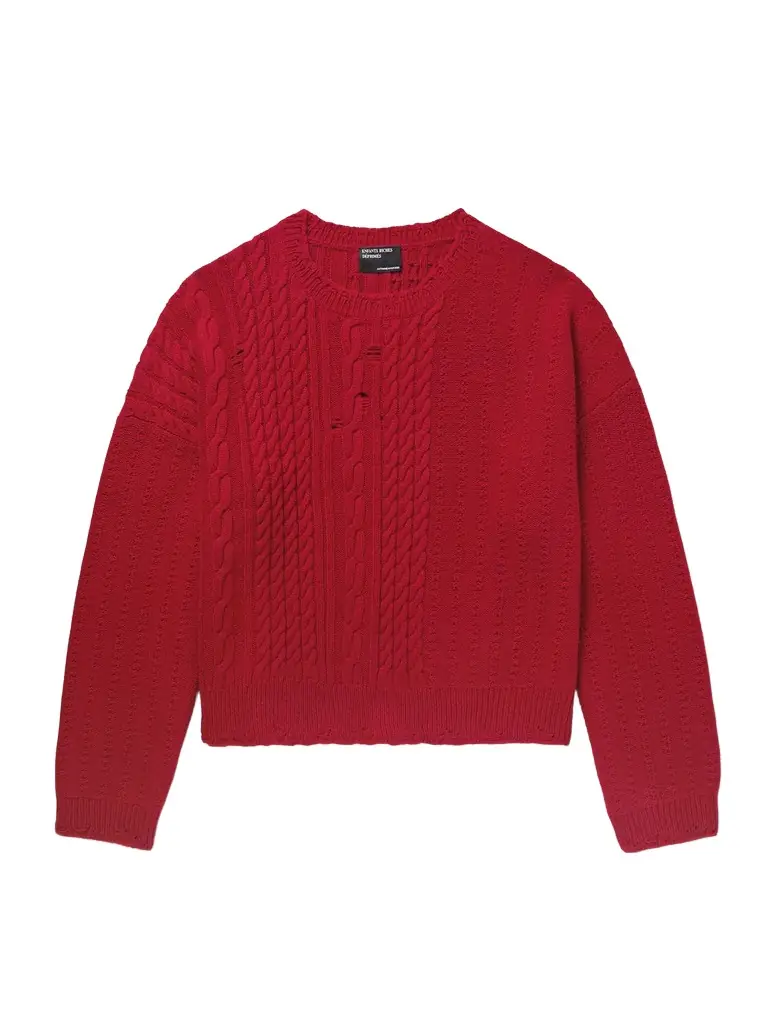 Enfants Riches Déprimés Distressed Cable-Knit Cashmere Sweater - Men
