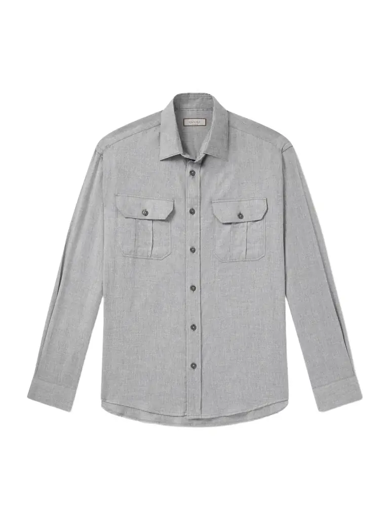 Canali Cotton and Cashmere-Blend Shirt - Men