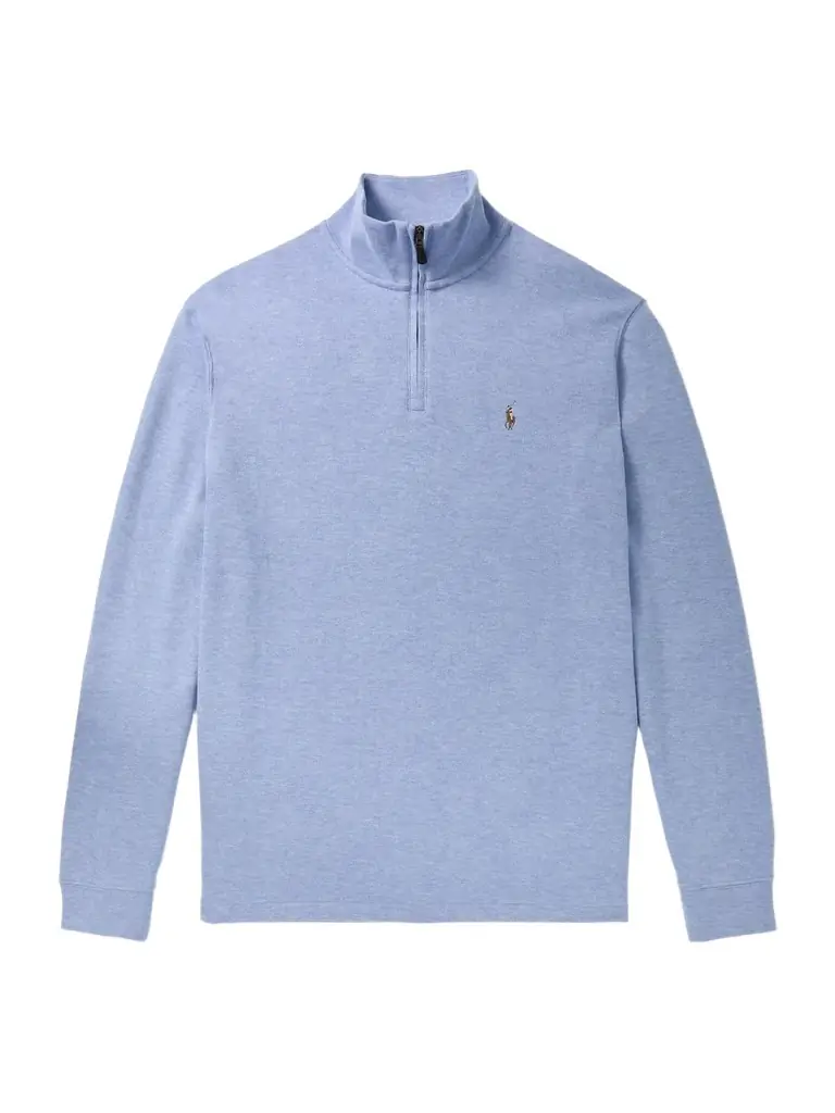 Polo Ralph Lauren Logo-Embroidered Cotton Half-Zip Sweater - Men
