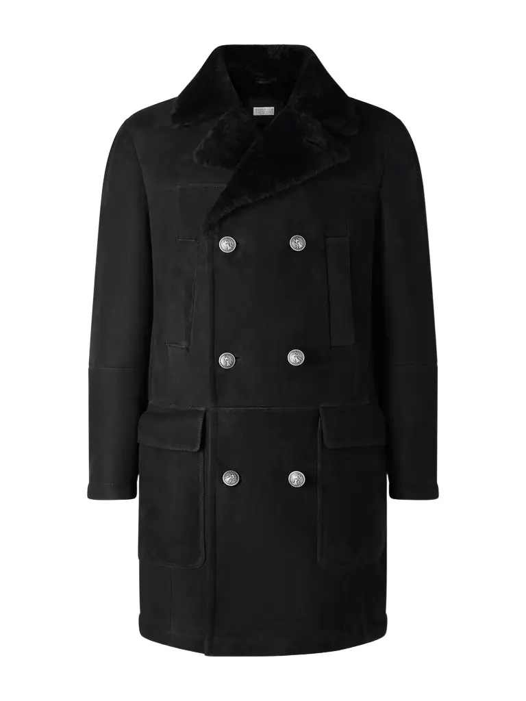 Brunello Cucinelli Double-Breasted Shearling Coat - Men