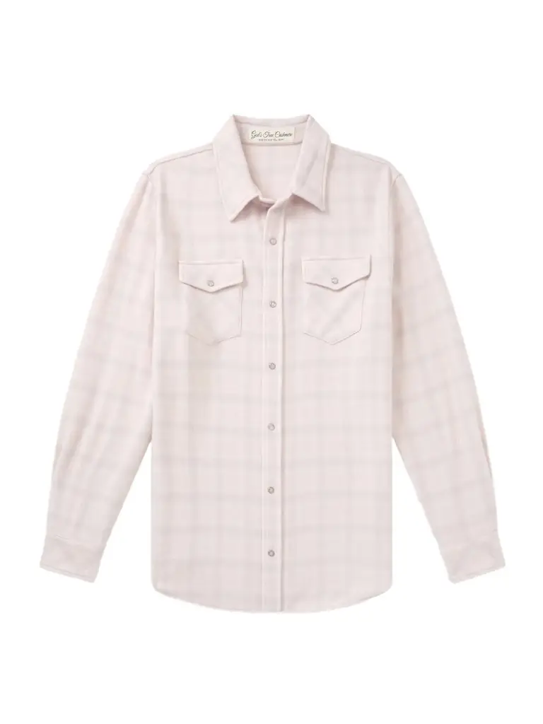 God's True Cashmere Clarity Ombre Checked Cashmere Shirt - Men