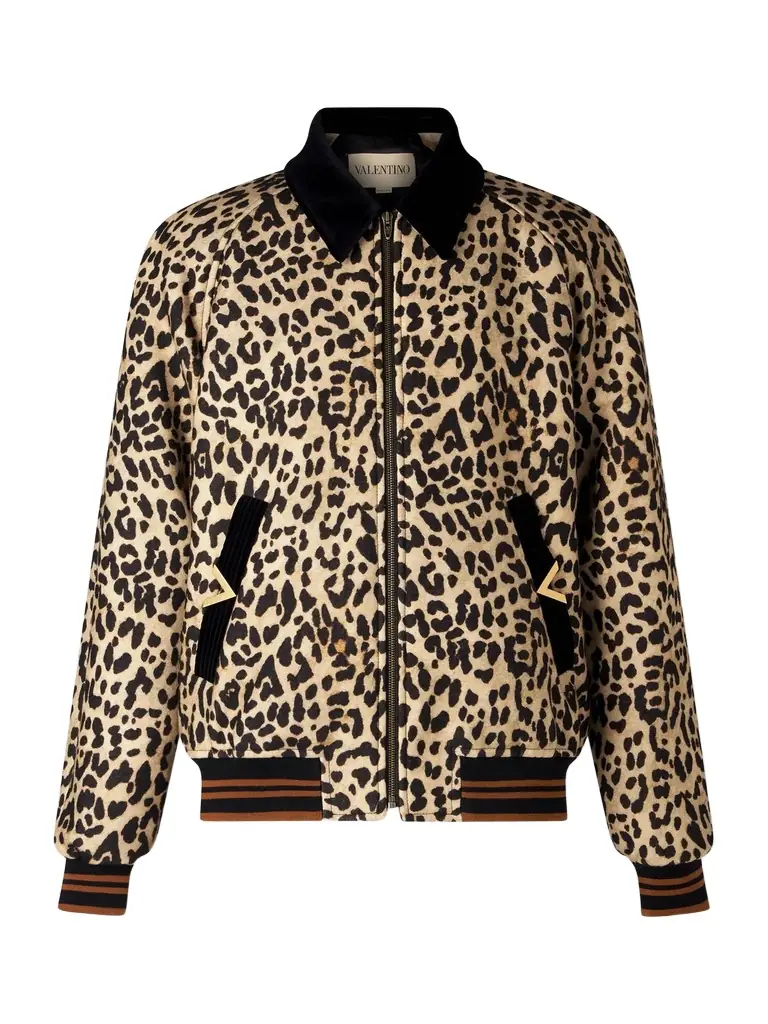 Valentino Garavani Leopard-Print Wool-Twill Bomber Jacket - Men