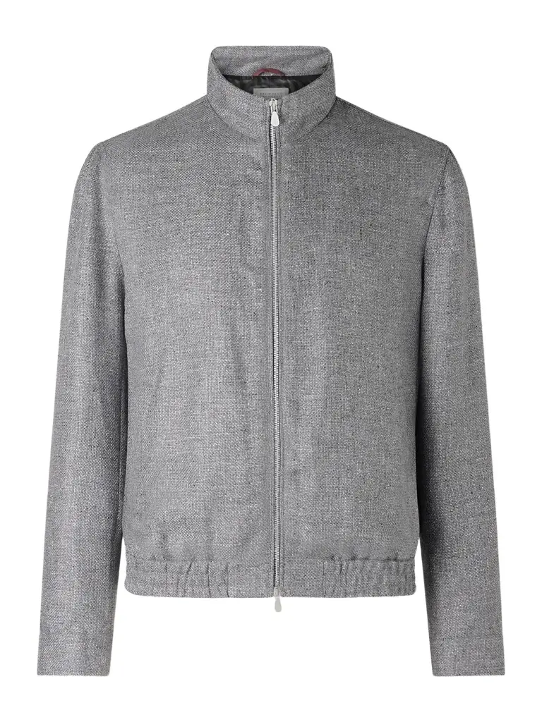 Brunello Cucinelli Wool, Linen and Silk-Blend Bomber Jacket - Men