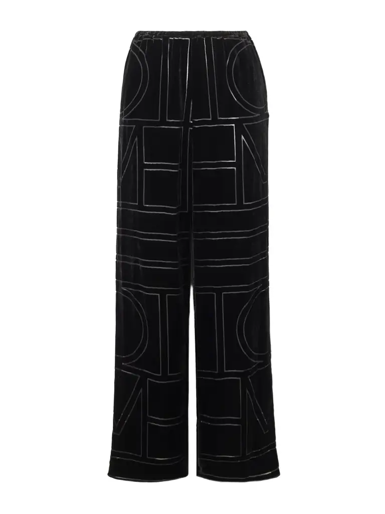TOTEME Devoré-velvet Wide-leg Pants
