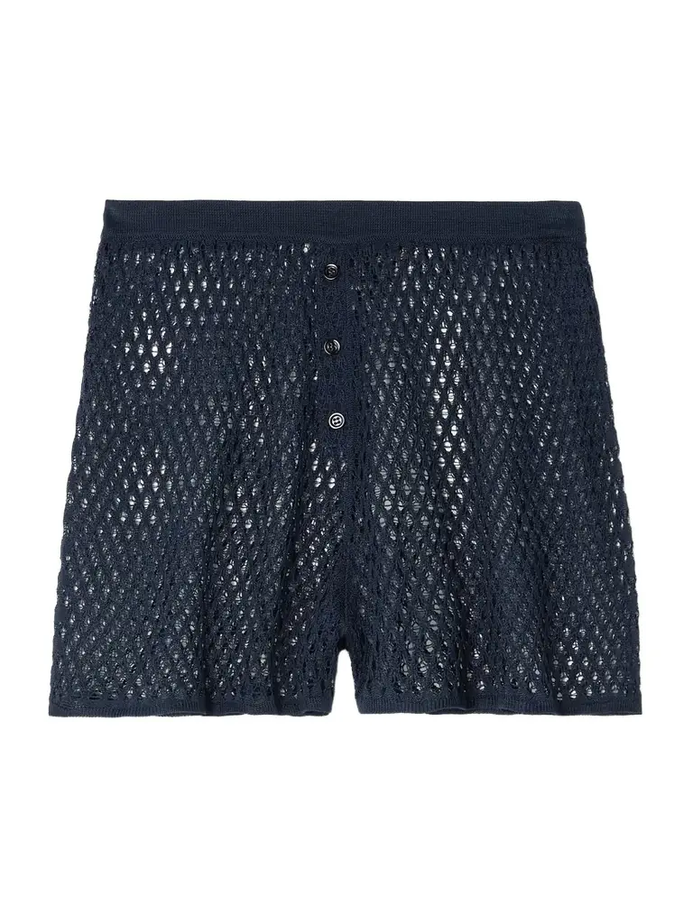 Kiki de Montparnasse Crocheted Silk Shorts