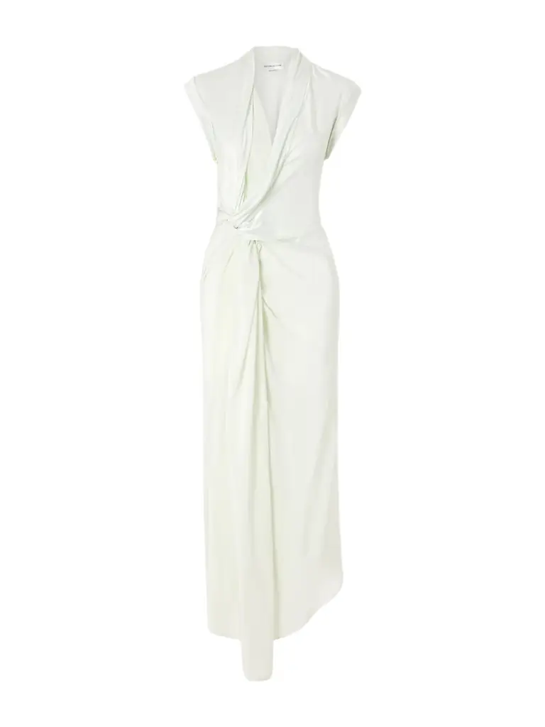 Victoria Beckham Asymmetric Twisted Satin Maxi Dress