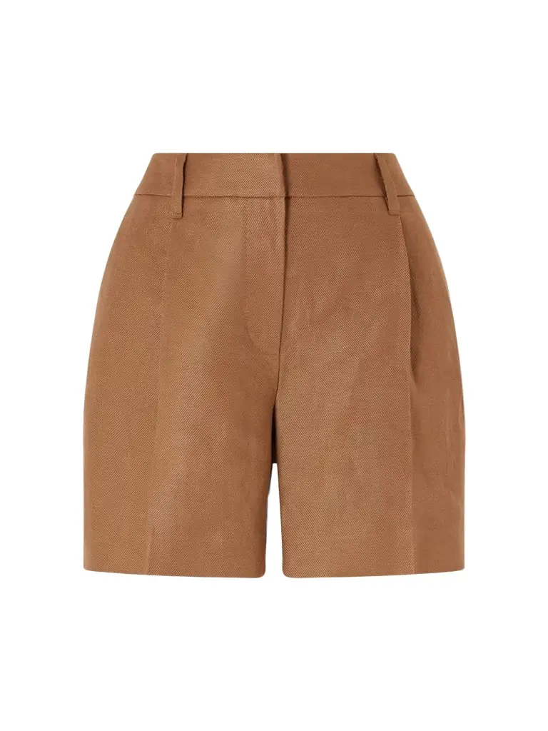 Brunello Cucinelli Pleated Linen-twill Shorts