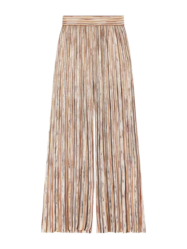 Missoni Mare Embellished Metallic Crochet-knit Wide-leg Pants