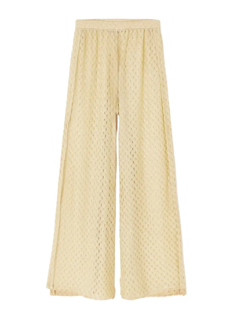 Missoni Mare Metallic Crochet-knit Wide-leg Pants