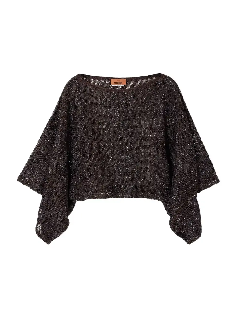 Missoni Mare Cropped Sequin-embellished Crochet-knit Top