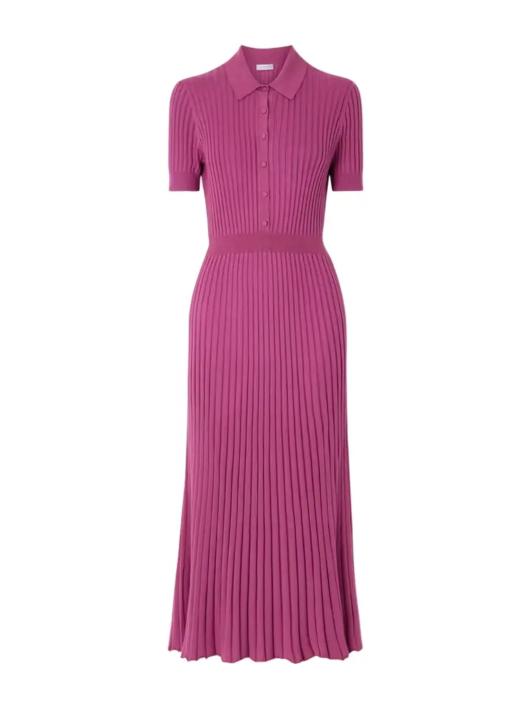 Gabriela Hearst Amor Ribbed Cashmere And Silk-blend Midi Dress
